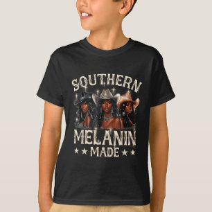 T-shirt Mélanine a fait Juneteenth Sud Cowgirl Noire Bla