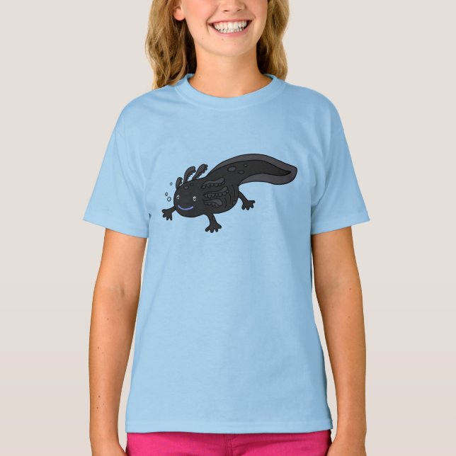 T-shirt Mélanoïde bleu Axolotl (Devant)