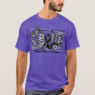 T-shirt Melanoma Sensibilisation ruban croisé Un espoir fo