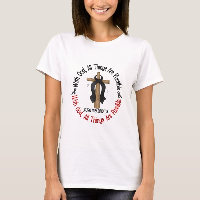 T-shirt Mélanome AVEC la CROIX d'un DIEU (Devant)