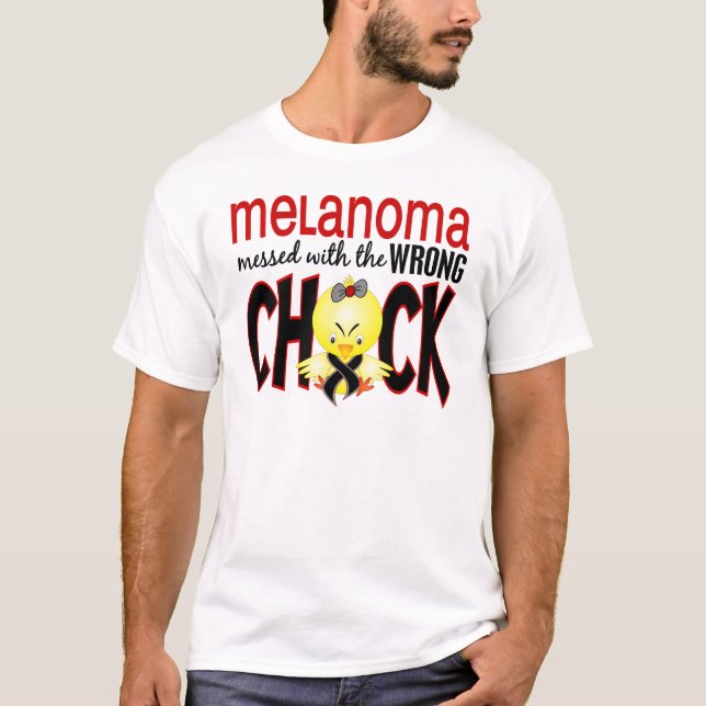 T-shirt Mélanome sali avec le poussin faux (Devant)