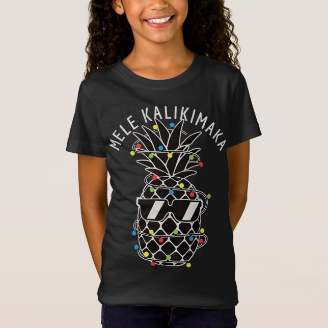 T-Shirt Mele Kalikima Ananas lumières Noël Noël Noël Noël (Devant)