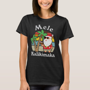 T-shirt Mele Kalikimaka Chemise Été Père Noël Hawaïen