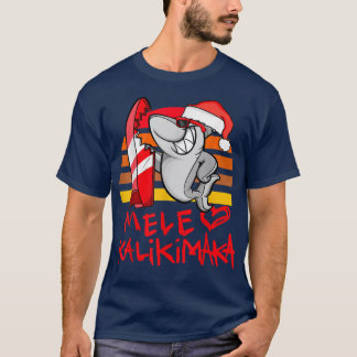 T-shirt Mele Kalikimaka Christmas Shark Retro Sunset