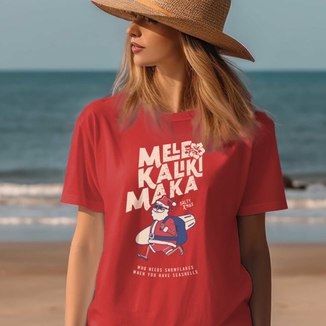 T-shirt Mele Kalikimaka - Drôle Père Noël Hawaiian Christm (Mele Kalikimaka - Funny Santa Hawaiian Christmas T T-Shirt
)