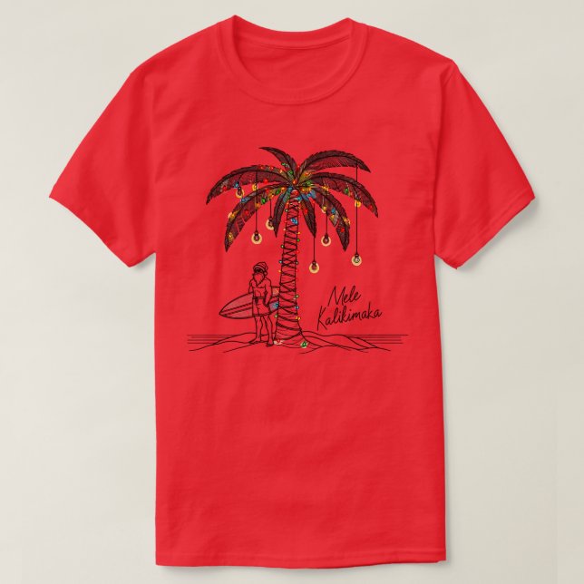 T-shirt Mele Kalikimaka Fête Hawaïenne En Juillet Hawaii (Design devant)