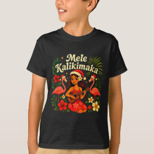 T-shirt Mele Kalikimaka Fille Hawaïenne Hula Noël Troca