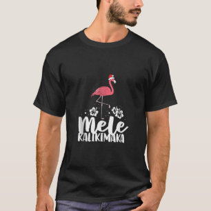 T-shirt Mele Kalikimaka Flamant rose Noël rose Noël Hawai