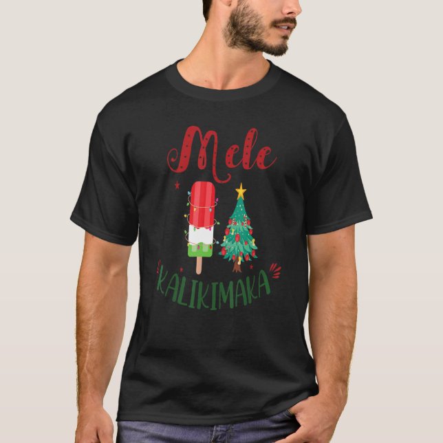 T-shirt Mele Kalikimaka Hawaii Noël En Juillet Cre De Glac (Devant)