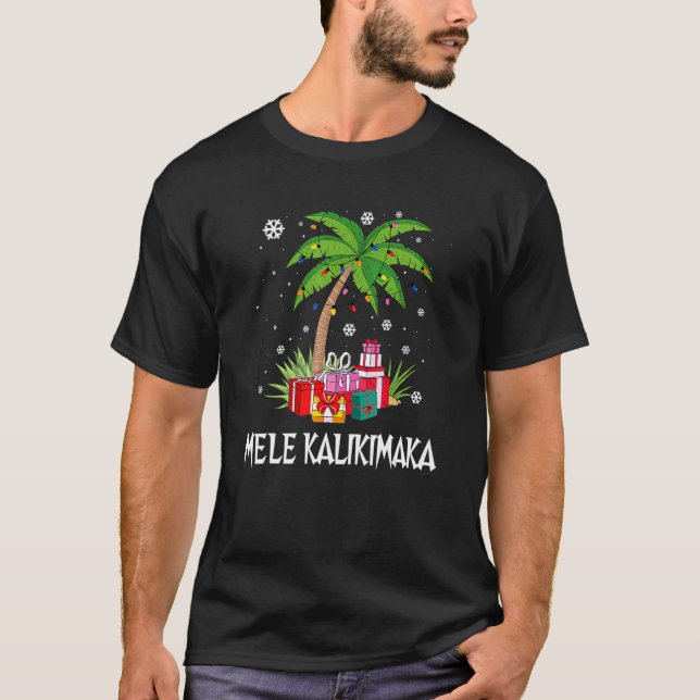 T-shirt Mele Kalikimaka Hawaii Palm Tree Famil (Devant)