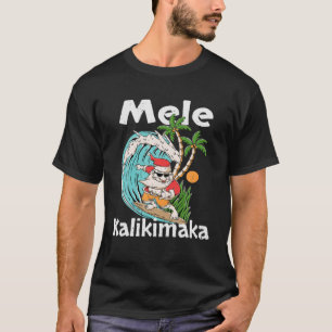 T-shirt Mele Kalikimaka Hawaii Palm Tree Light