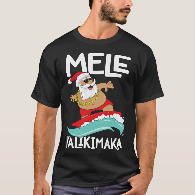 T-shirt Mele Kalikimaka Hawaiian Christmas Hawaii Surfing (Devant)