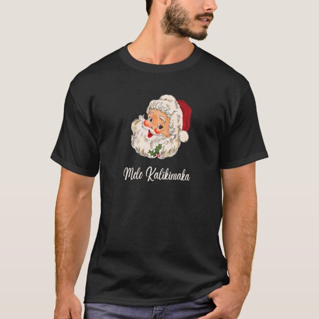 T-shirt Mele Kalikimaka Hawaiian Christmas Lights Xmas San (Devant)