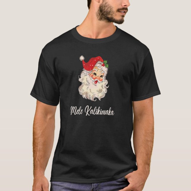 T-shirt Mele Kalikimaka Hawaiian Christmas Lights Xmas San (Devant)