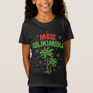 T-Shirt Mele Kalikimaka Hawaiian Christmas Palm Tree Light
