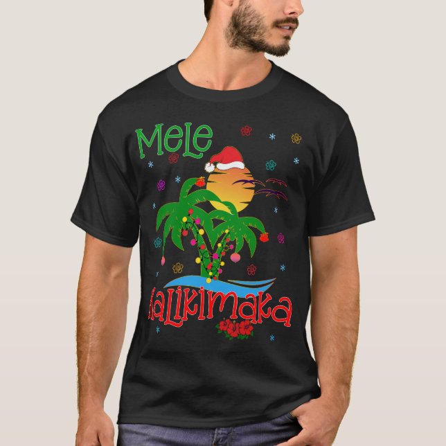 T-shirt Mele Kalikimaka Hawaiian Joyeux Noël Aloha Mat (Devant)