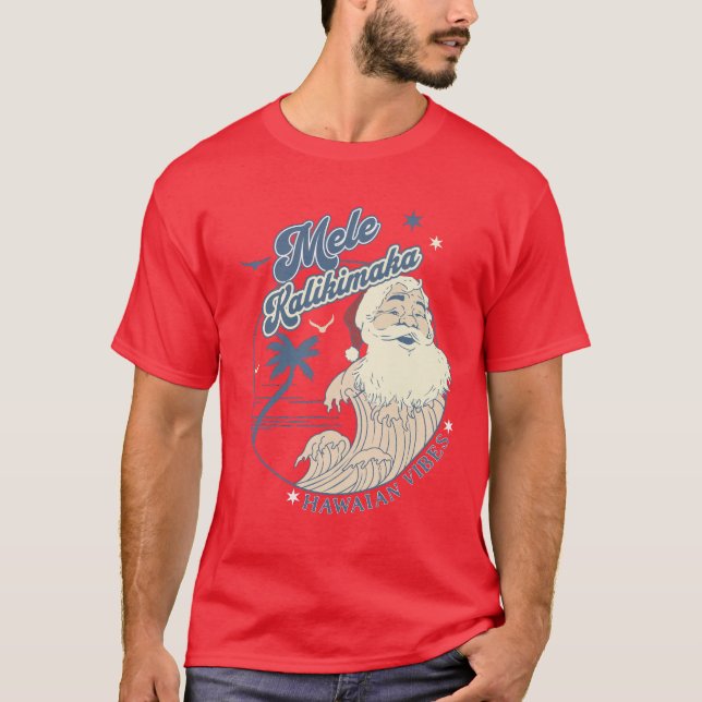 T-shirt Mele Kalikimaka Joyeux style hawaïen de Noël (Devant)