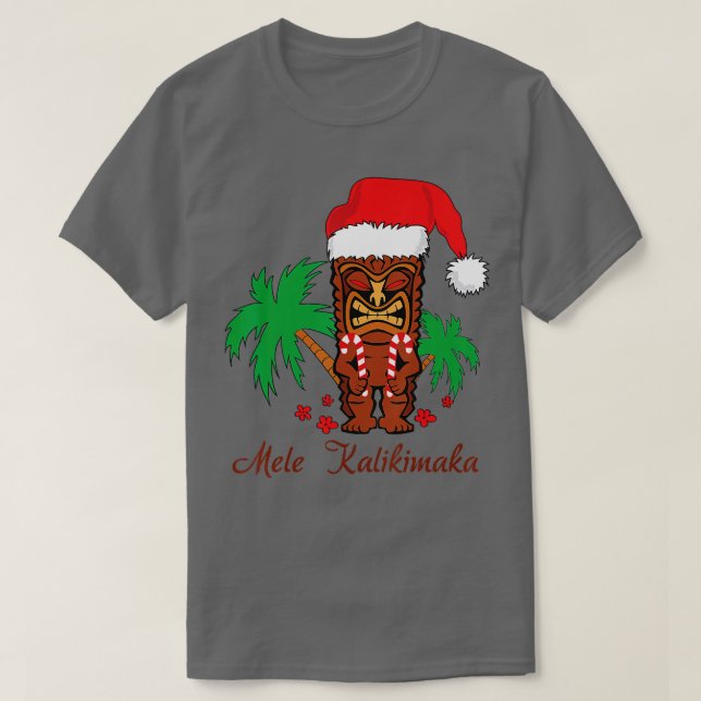 T-shirt Mele Kalikimaka Merry Christmas Hawaiian Tiki (Design devant)