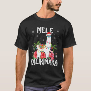 T-shirt Mele Kalikimaka Merry Xmas Light Père Noël Hawaiia