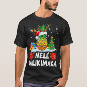T-shirt Mele Kalikimaka Merry Xmas Père Noël Reindeer Pine