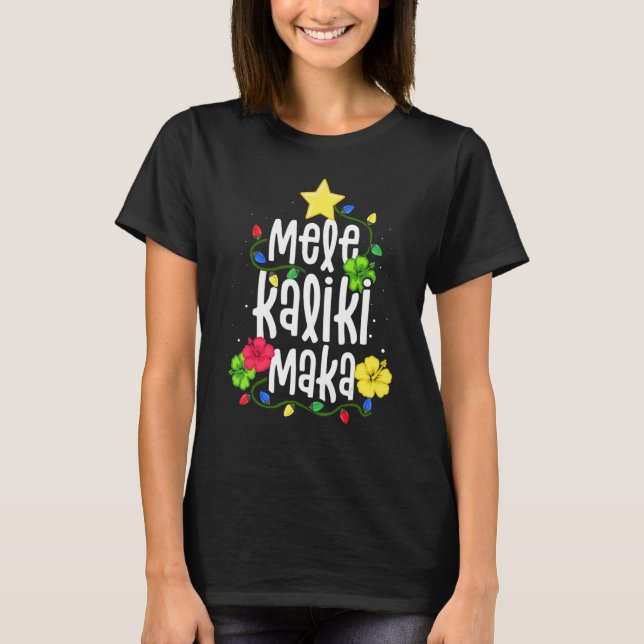 T-shirt Mele Kalikimaka Noël Hawaï Père Noël Femmes Gir (Devant)