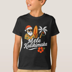 T-shirt Mele Kalikimaka Noël hawaïen Chapeau de Père Noël 