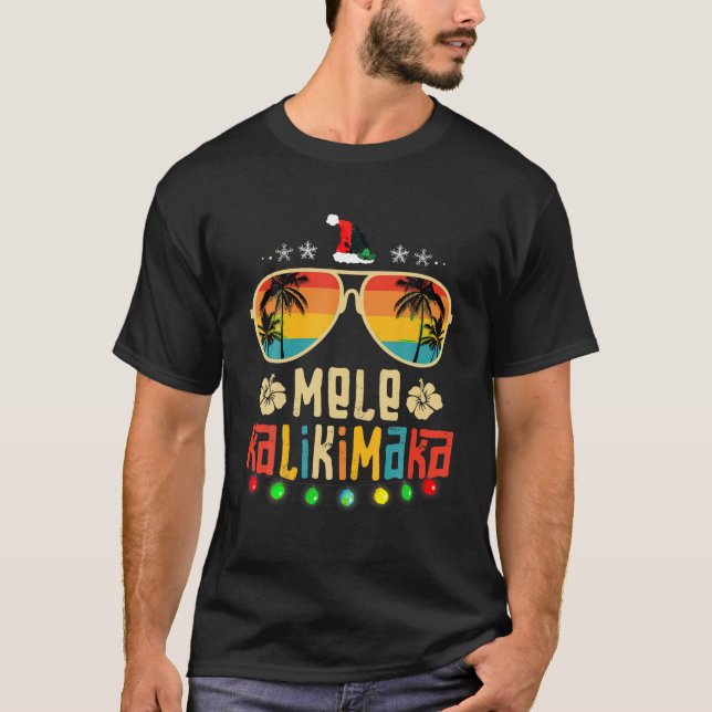 T-shirt Mele Kalikimaka Noël Hawaïen Vêtements Père Noël W (Devant)