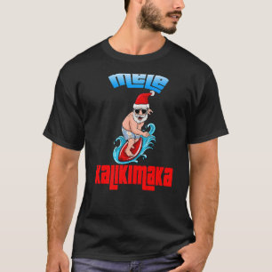 T-shirt Mele Kalikimaka Noël Père Noël Shaka Hawaii Surfi