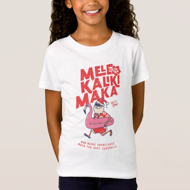 T-Shirt Mele Kalikimaka Père Noël Flamant rose Getaways de (Devant)
