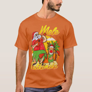 T-shirt Mele Kalikimaka Père Noël Hawaii Noël En Juillet H