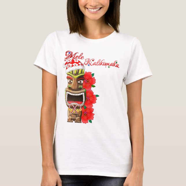 T-shirt Mele Kalikimaka Père Noël Tiki (Devant)