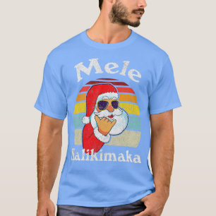 T-shirt Mele Kalikimaka Retro Christmas Santa Shaka Hawaii