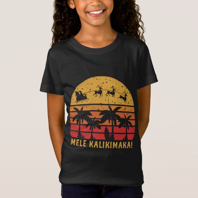 T-Shirt Mele Kalikimaka Retro Hawaii Famille de Noël Va (Devant)
