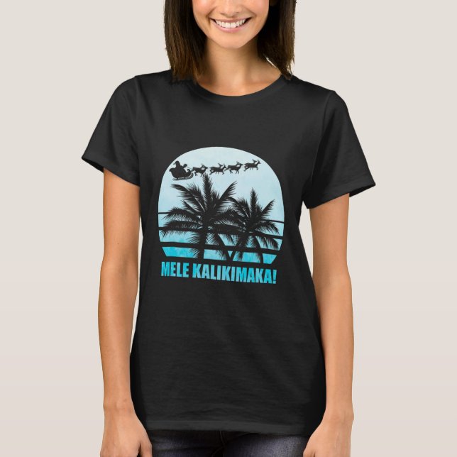 T-shirt Mele Kalikimaka Retro Hawaii Famille de Noël Va (Devant)