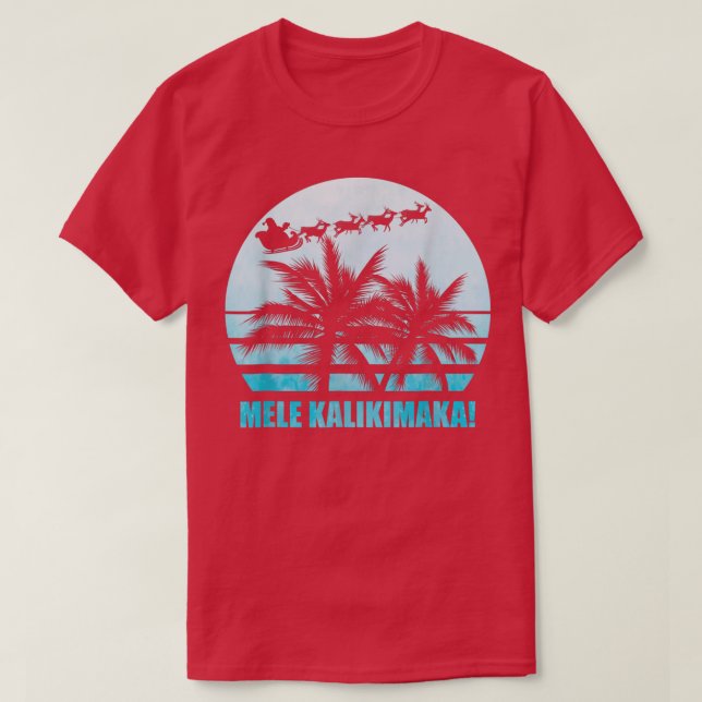 T-shirt Mele Kalikimaka Retro Hawaii Famille de Noël Va (Design devant)