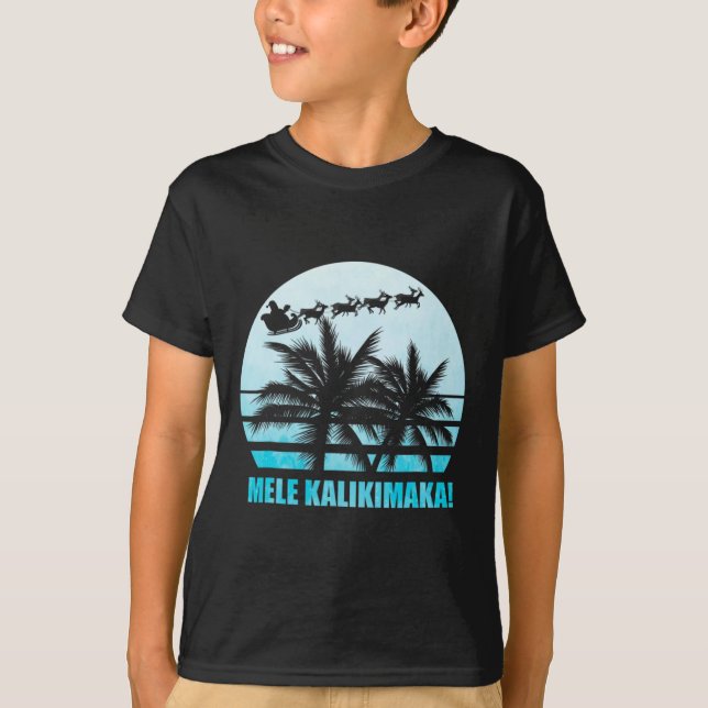 T-shirt Mele Kalikimaka Retro Hawaii Famille de Noël Va (Devant)