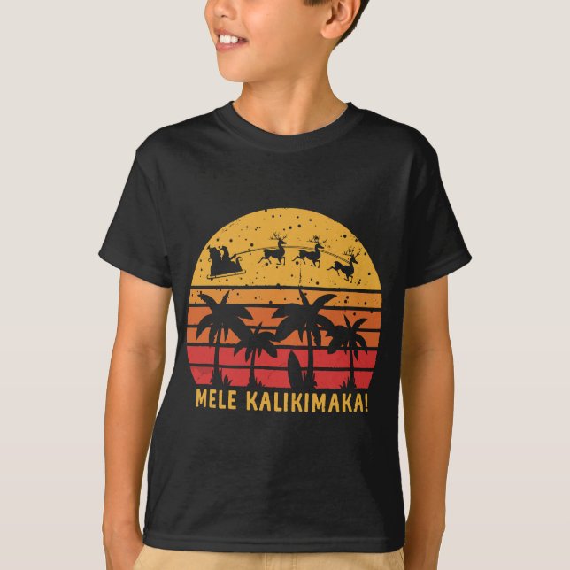 T-shirt Mele Kalikimaka Retro Hawaii Famille de Noël Va (Devant)