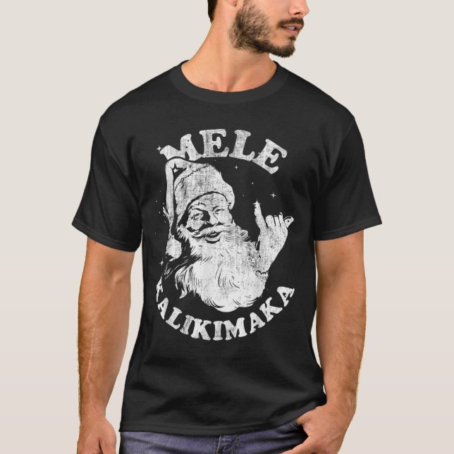 T-shirt Mele Kalikimaka Retro Hawaii Santa Aloha Christmas (Devant)