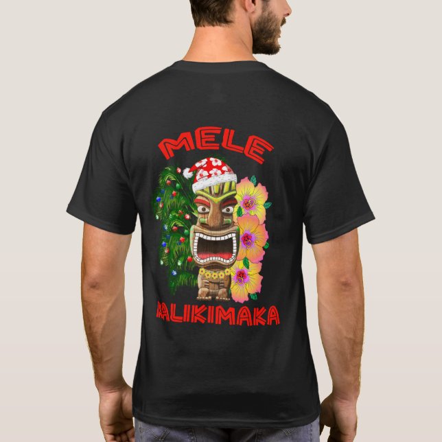 T-shirt Mele Kalikimaka Santa Claus Tiki (Dos)