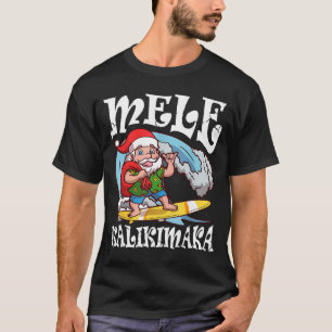 T-shirt Mele Kalikimaka Santa Surfant Noël Hawaï 
