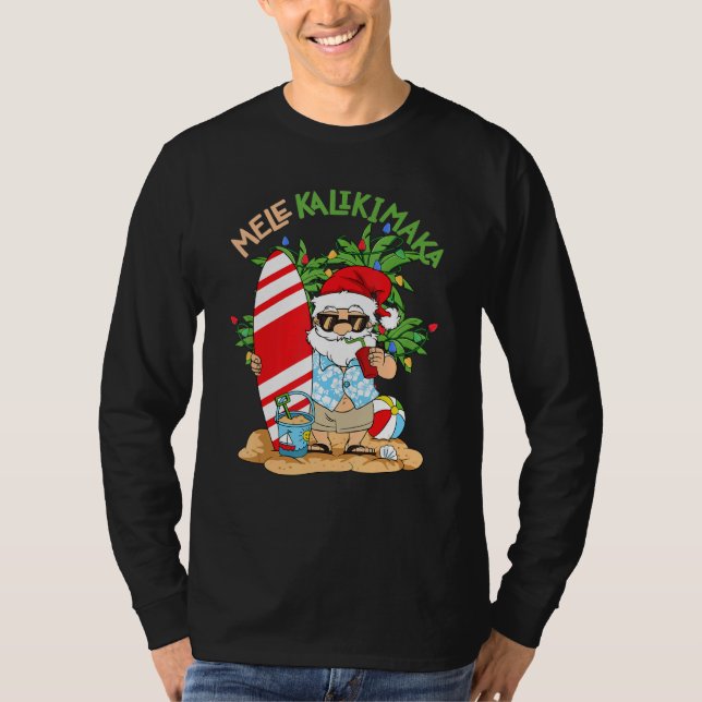 T-shirt Mele Kalikimaka Santa Tropical Christmas In July H (Devant)