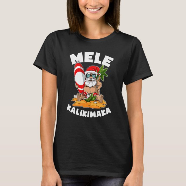 T-shirt Mele Kalikimaka Surf Père Noël Noël En Juillet (Devant)