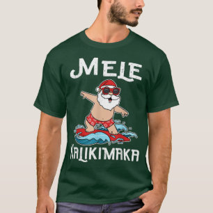 T-shirt Mele Kalikimaka Surf Santa Claus Hawaiian Chri