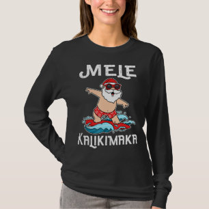 T-shirt Mele Kalikimaka Surf Santa Claus Hawaiian Chri