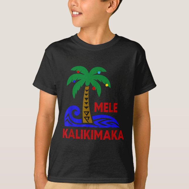 T-shirt Mele Kalikimaka Trocal Holiday Palm Tree Xmas Hawa (Devant)