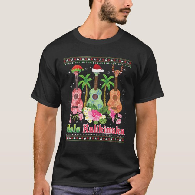 T-shirt Mele Kalikimaka Ukulele Guitare Mery Christmas Swe (Devant)