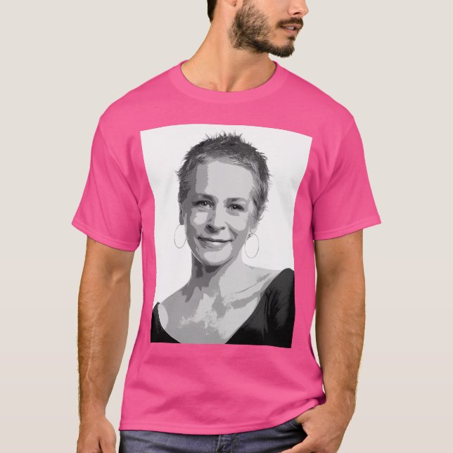 T-shirt Melissa Mcbride Noir Blanc Pop Art Portrait Douleu (Devant)