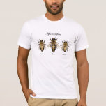 T-shirt Mellifera d'api d'abeille de miel<br><div class="desc">Mellifera d'api d'abeille de miel. Les dessins scientifiques des trois morphs</div>