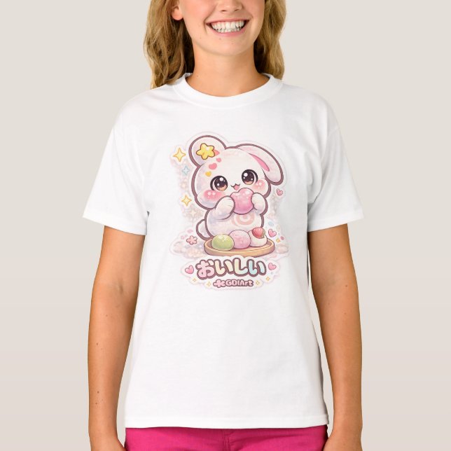 T-shirt Mello the Mochi Bunny - Delicious (Devant)