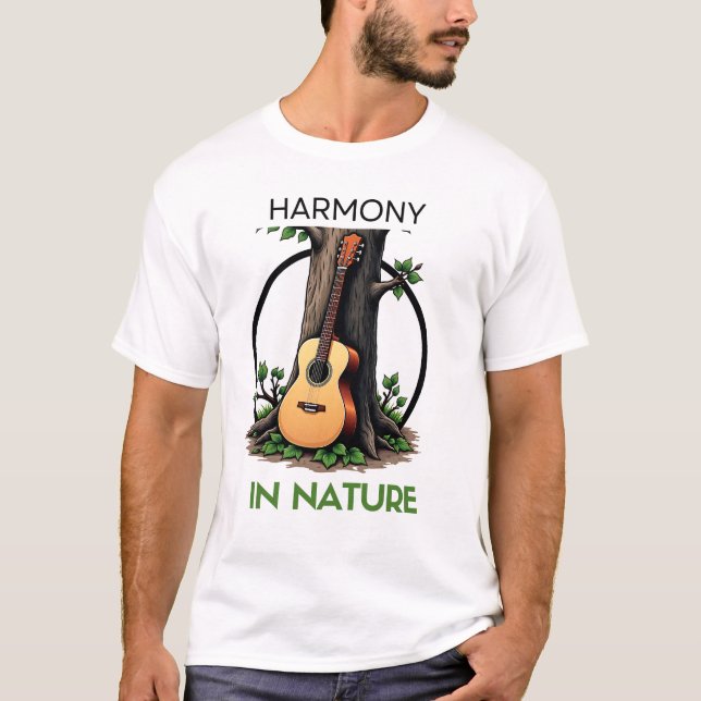 T-shirt Mélodie de la nature : Conception de guitares acou (Devant)